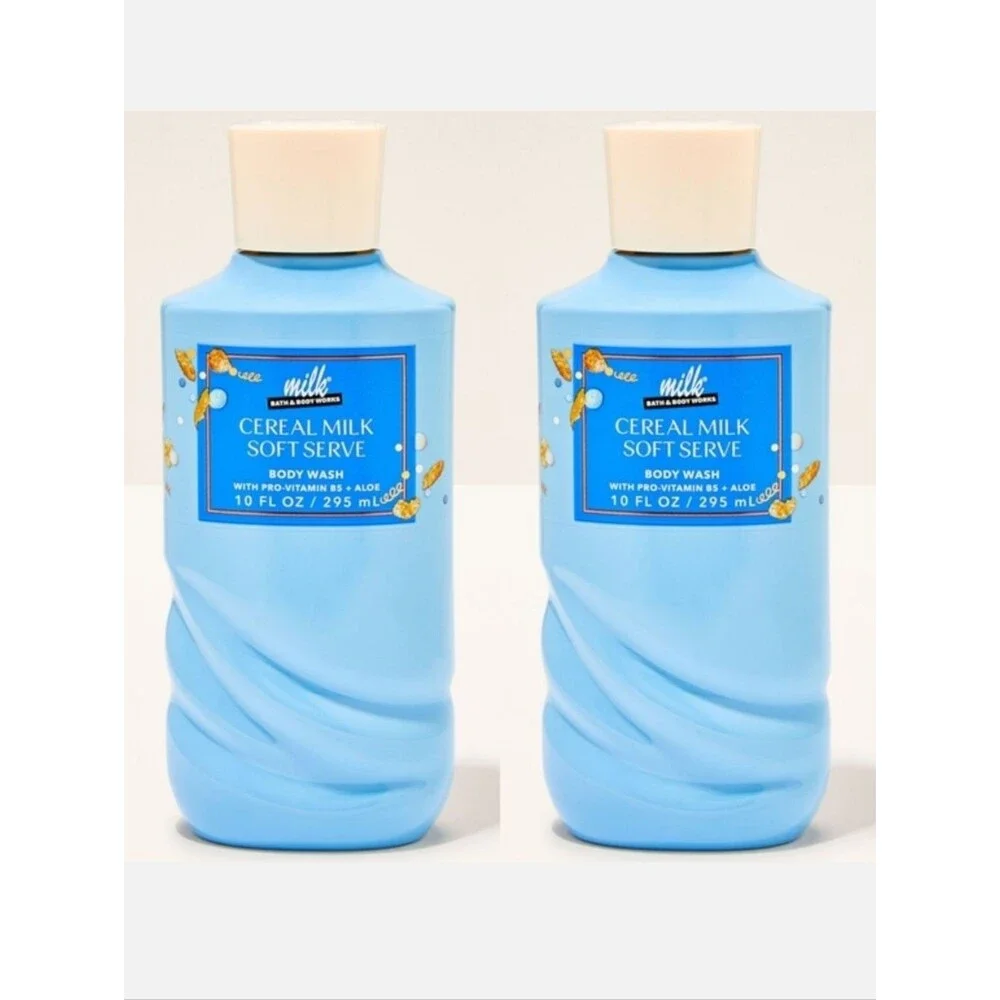 Bath & Body Works Milk Bar Bakery Cereal Milk Soft Serve Body Wash Set of 2 NEW